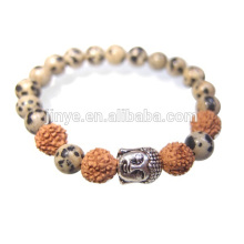 Jasper Rudraksha Bracelet de Bouddha en perles de bois Bracelet de Bouddha Mala